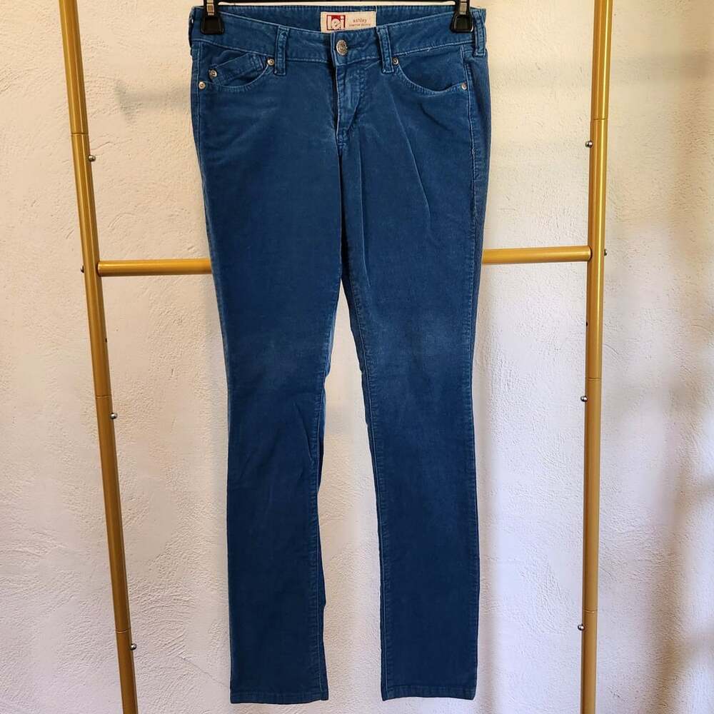 lei ashley lowrise skinny Size 5 Regular Blue Corduroy Pants